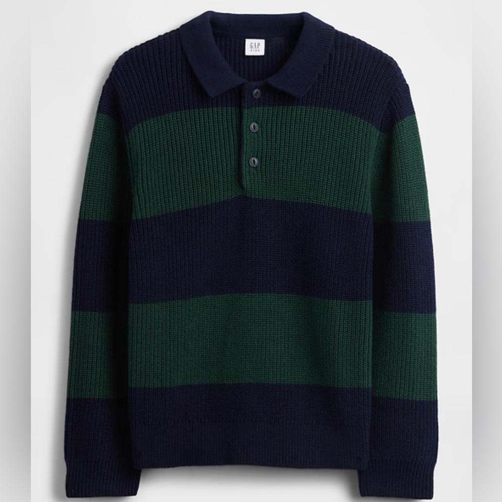 GAP Kids Dark Blue and Forest Green Polo Sweater